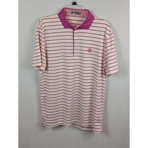 G/Fore Striped Polo Shirt Red/Pink Men's Size Large